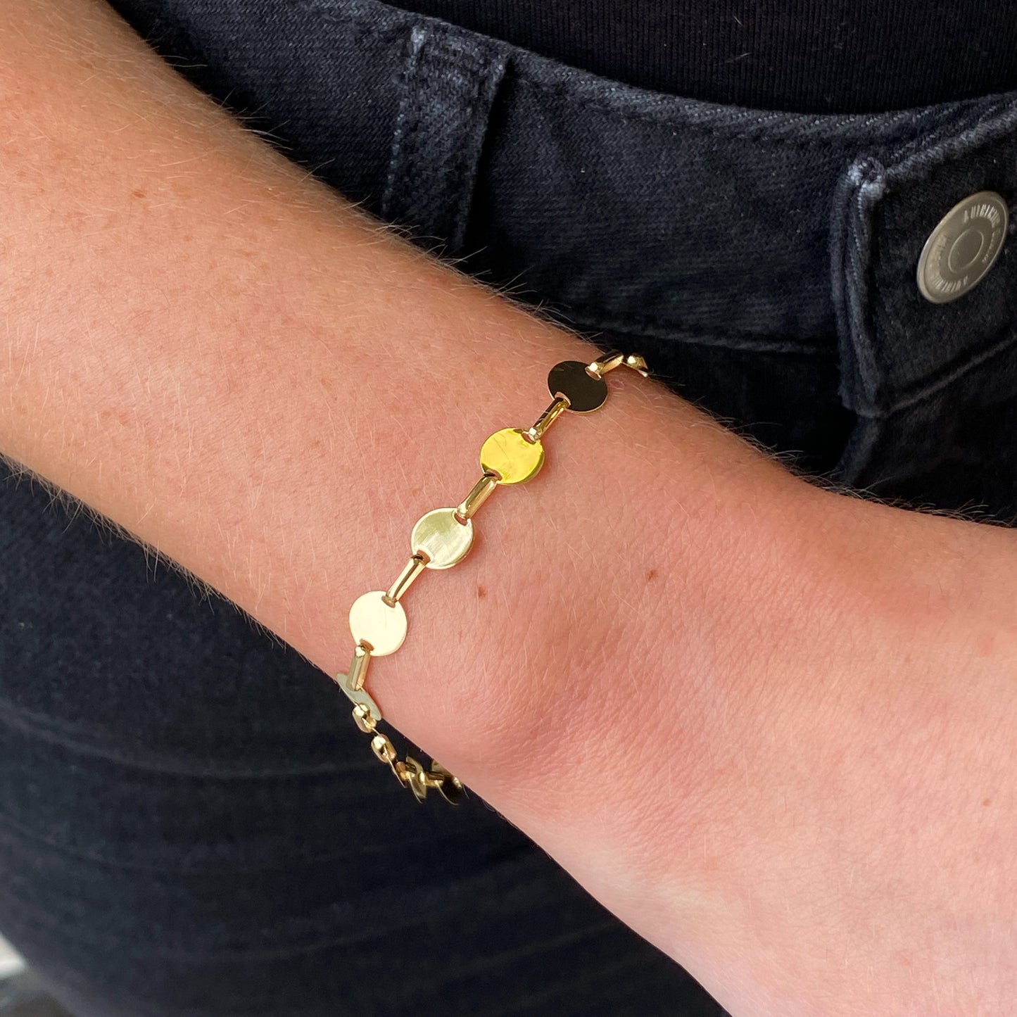 9ct Gold Discs Bracelet