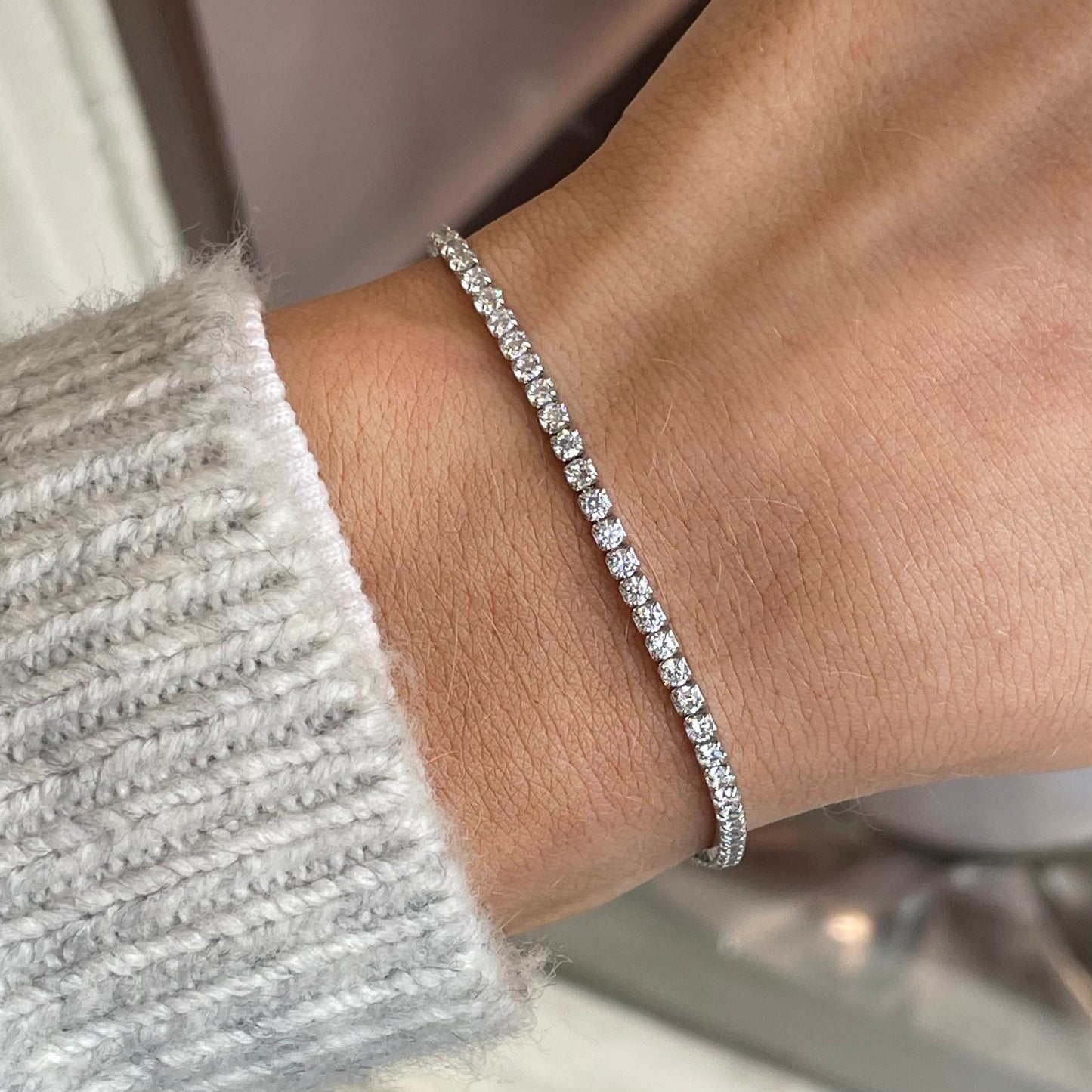 Silver 2mm CZ Tennis Bracelet | 17+3cm - John Ross Jewellers