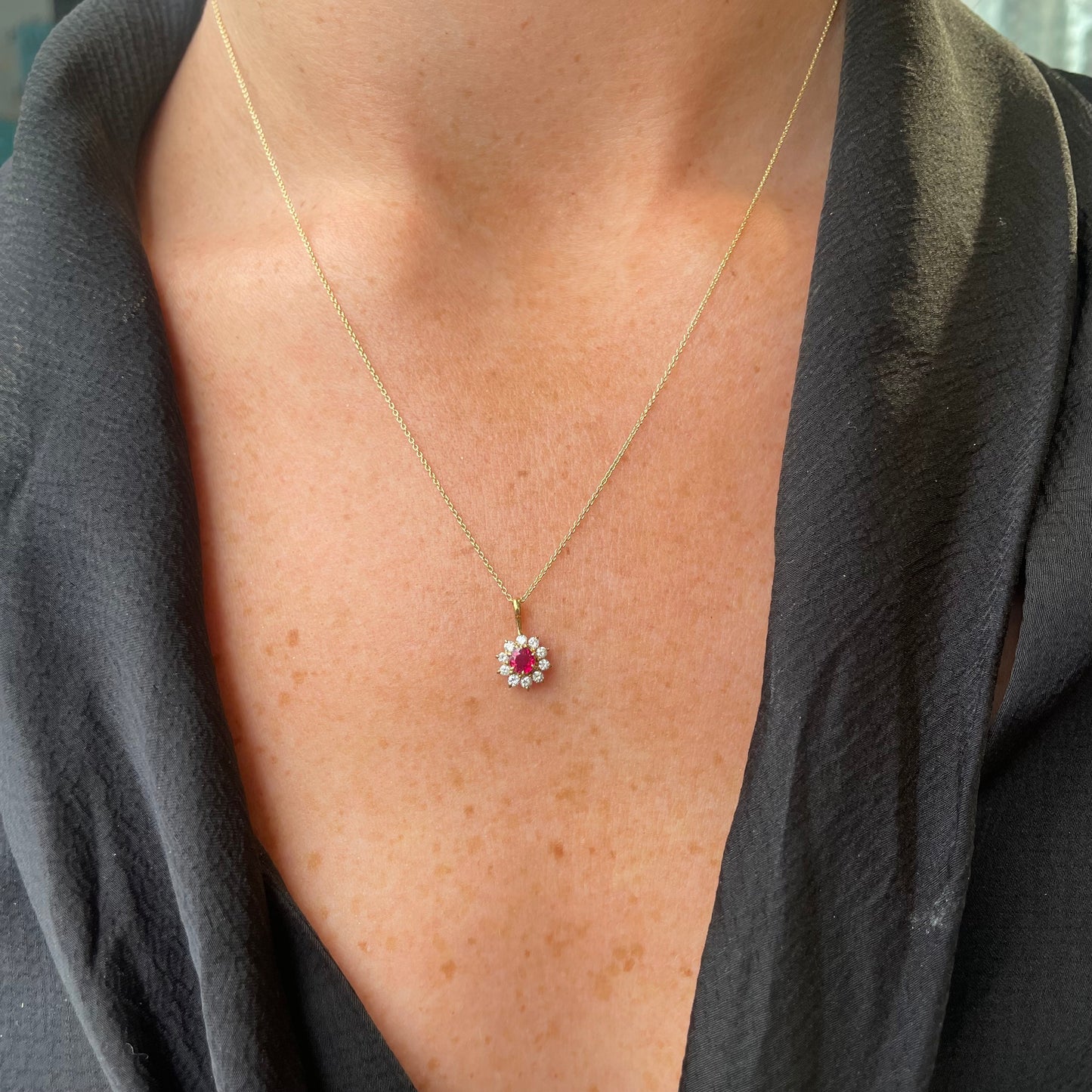 18ct Gold Ruby & Diamond Necklace - John Ross Jewellers