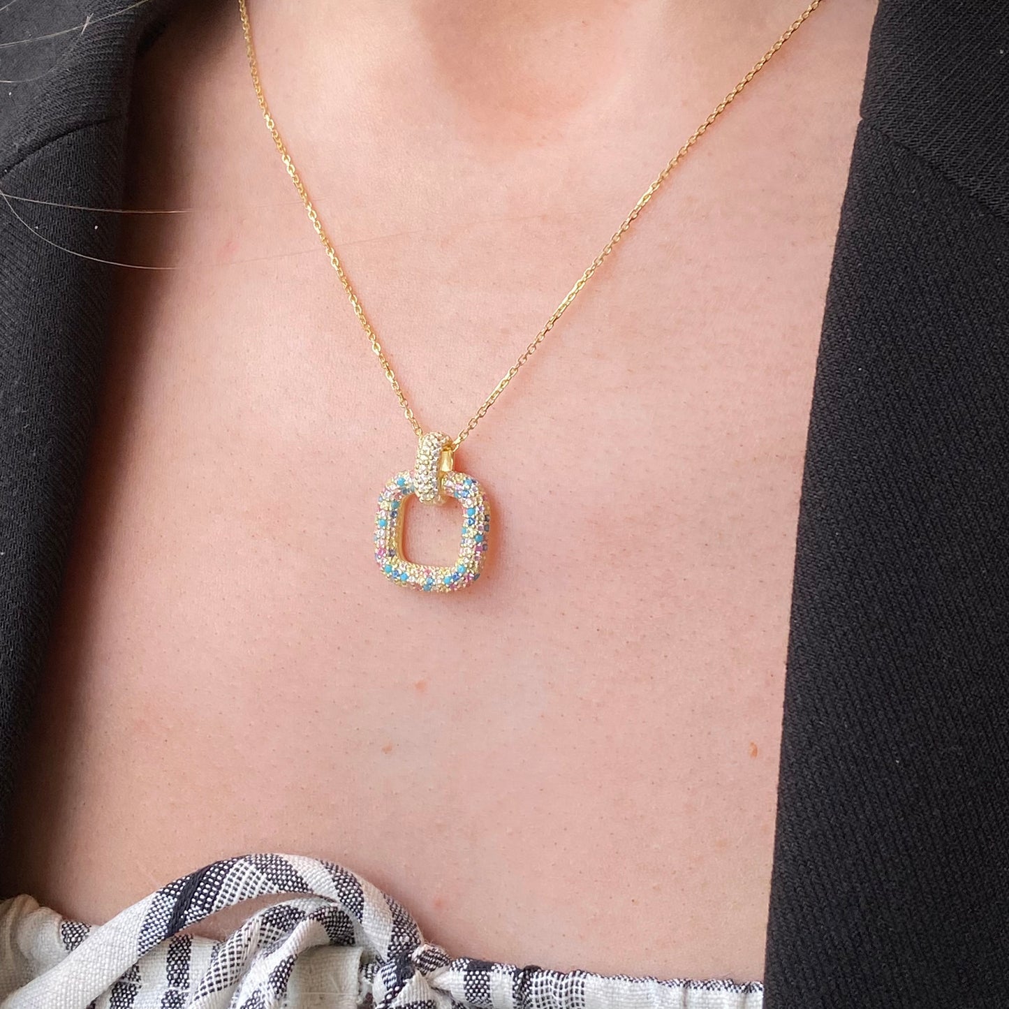 Sunshine Multicoloired CZ Statement Pendant Necklace - John Ross Jewellers