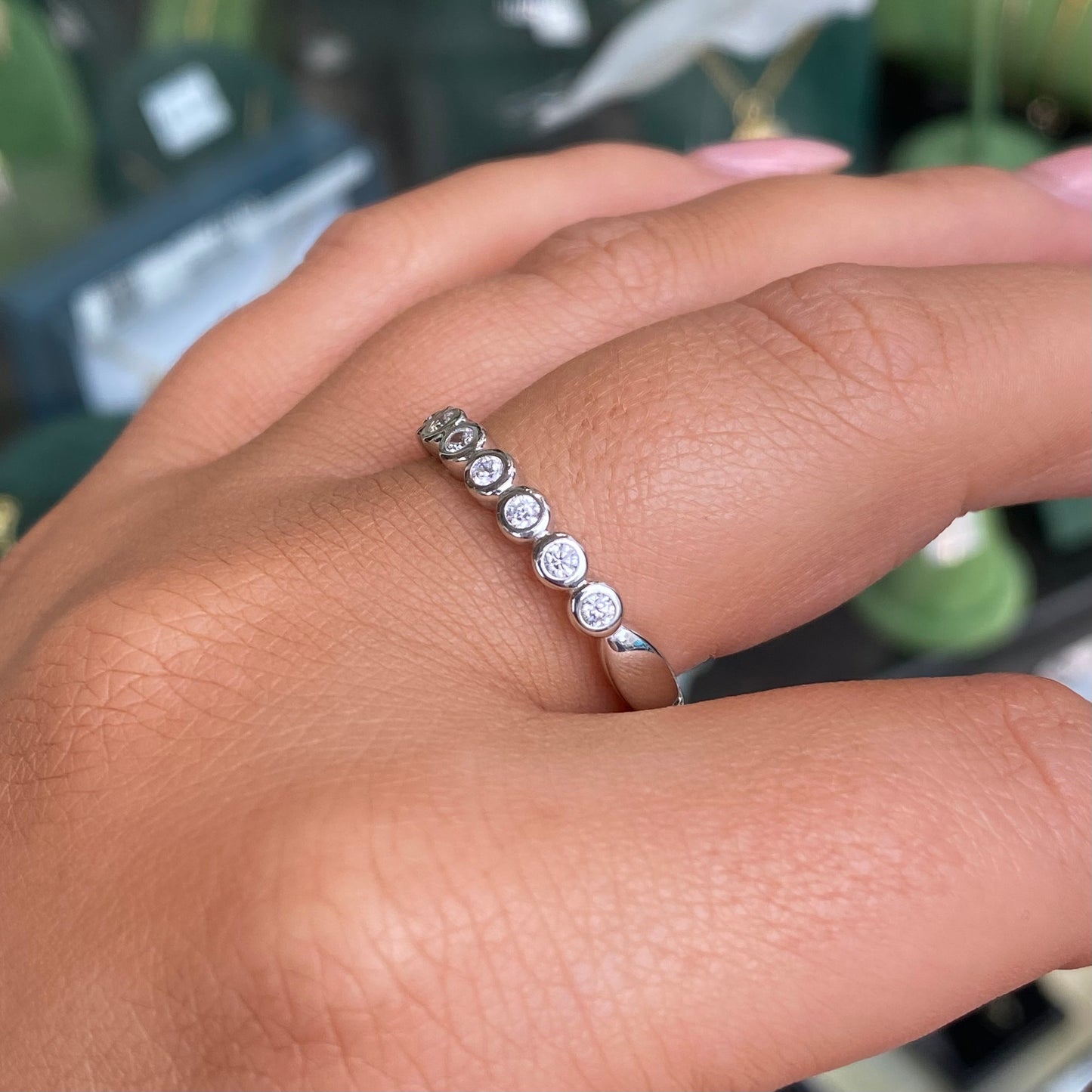 Silver Rubover CZ Eternity Ring