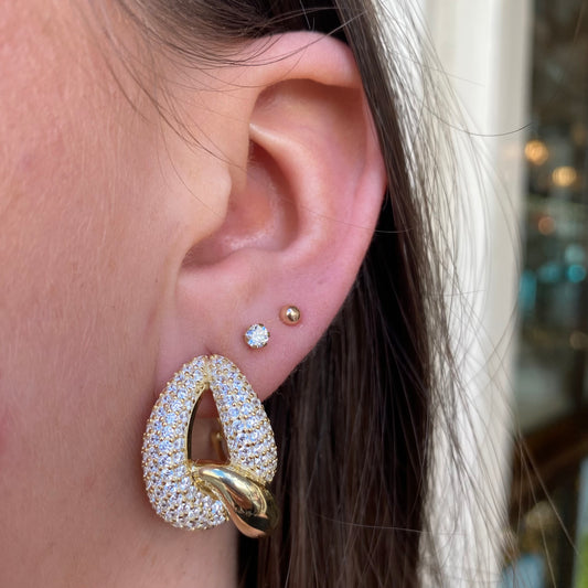 Sunshine Super Chunky CZ Link Earrings - John Ross Jewellers