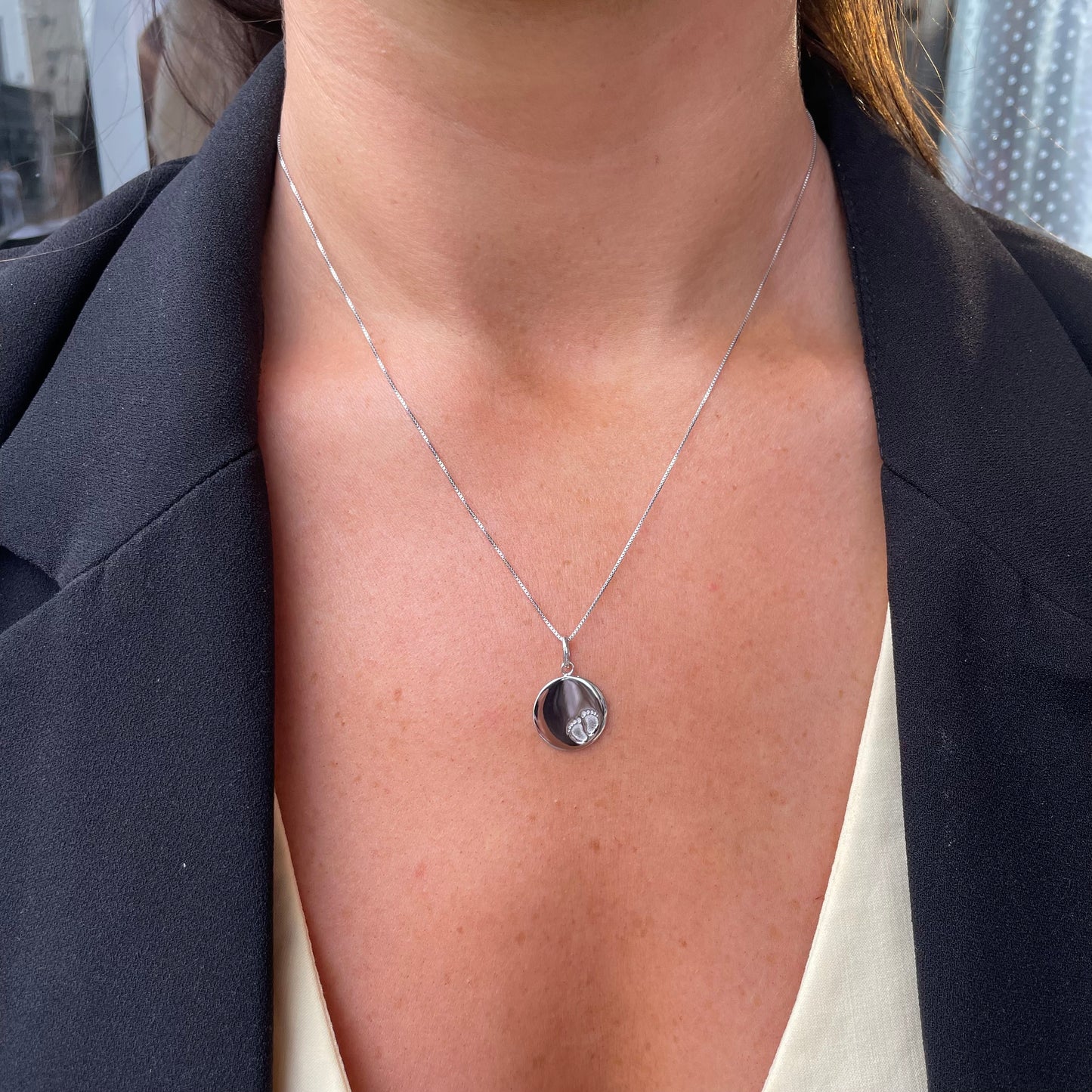 Silver Baby Feet Disc - John Ross Jewellers