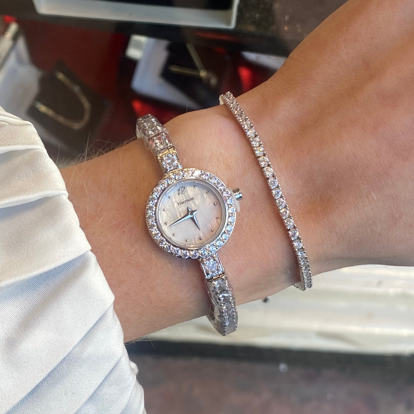Harrison Silver Watch and Bracelet Set