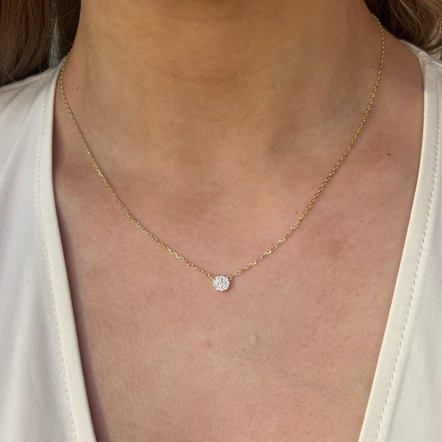 Sunshine CZ Solitaire Necklace | 42+3cm
