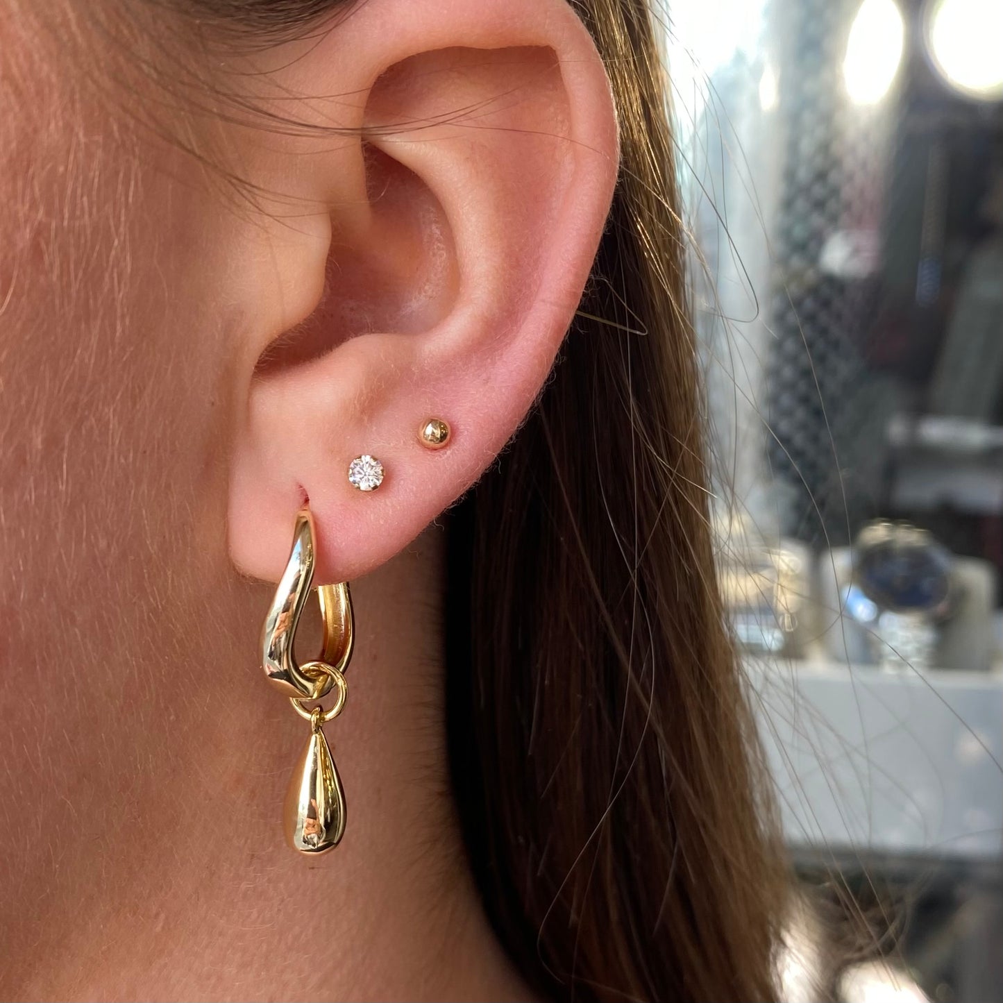Sunshine Teardrop Charm Hoop Earrings - John Ross Jewellers