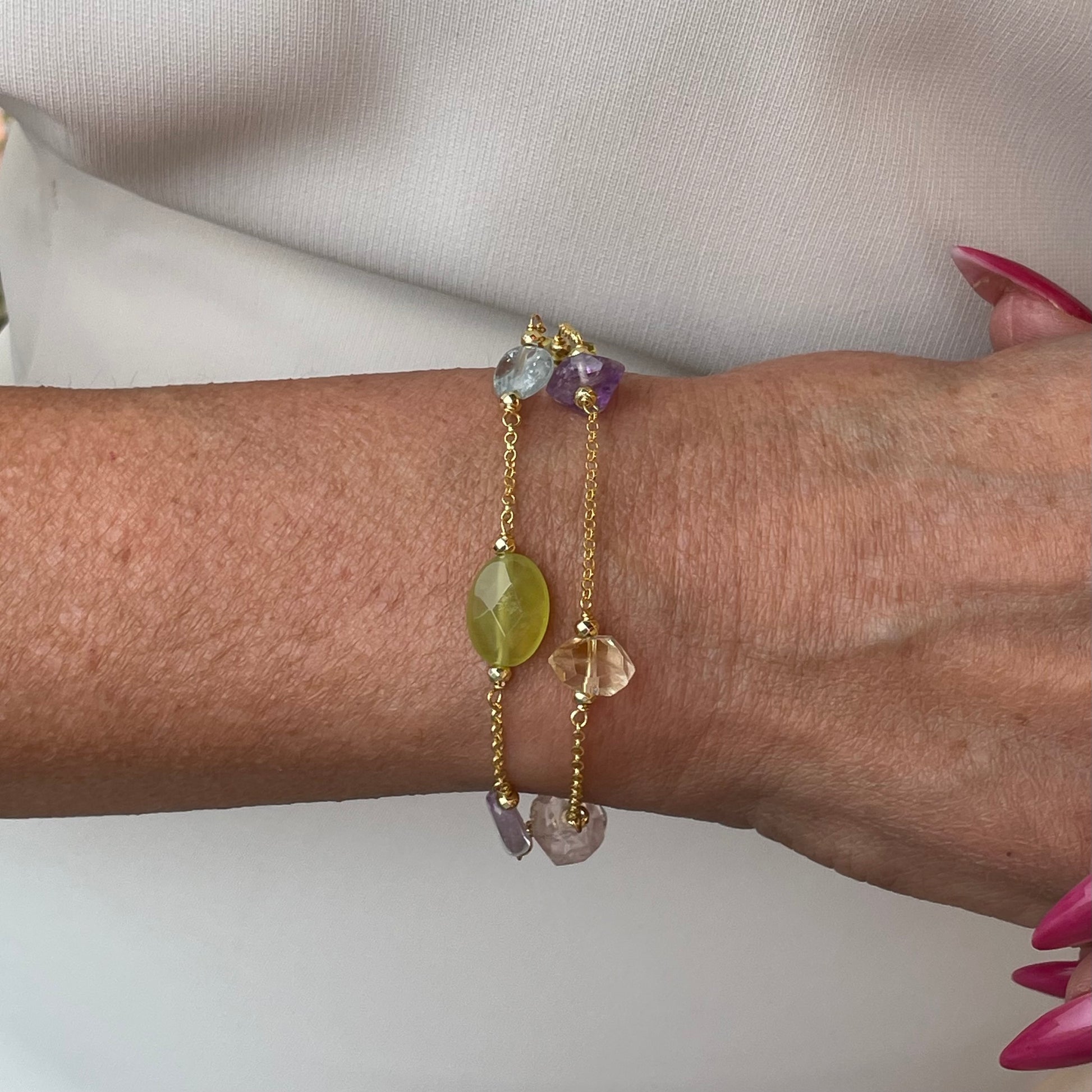Baroque Double Bracelet | Lefkada | Mixed Quartz - John Ross Jewellers