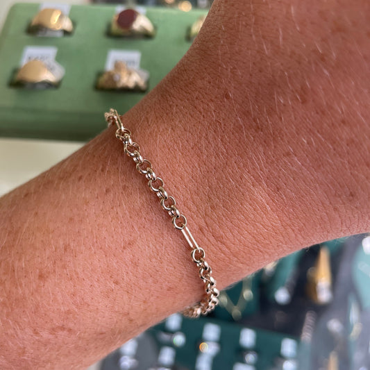 9ct Gold Belcher & Bar Bracelet | 19cm