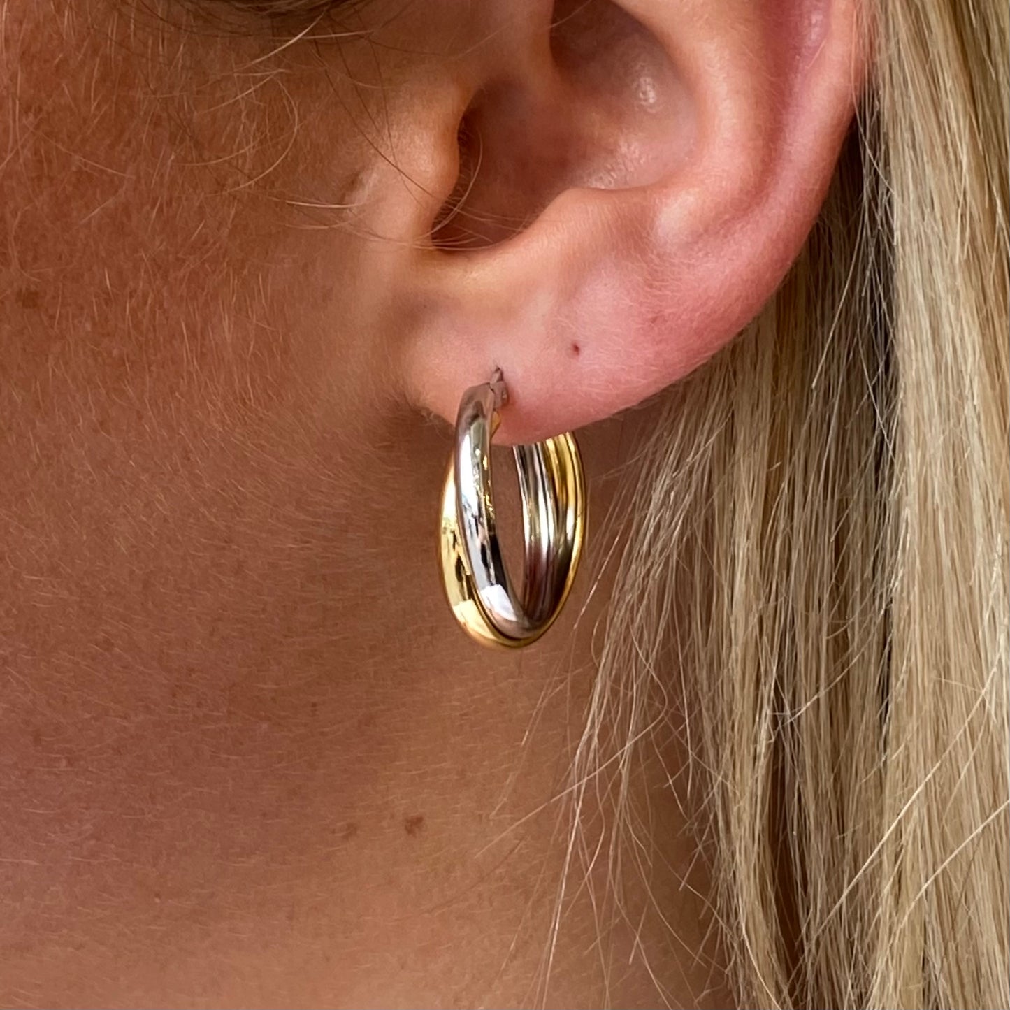 Sunshine Two Tone Hoop Earrings | 20mm