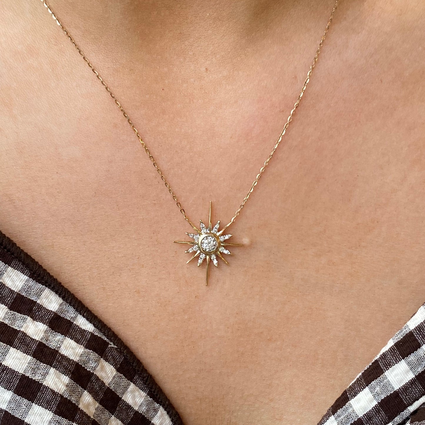 9ct Gold Diamond Northstar Necklace