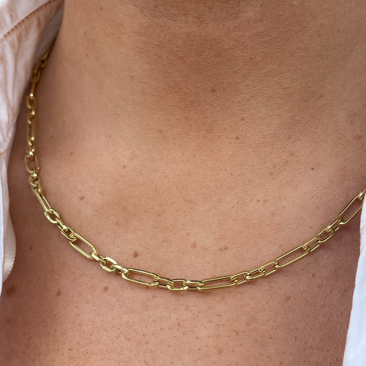 9ct Gold Modern Figaro Necklace