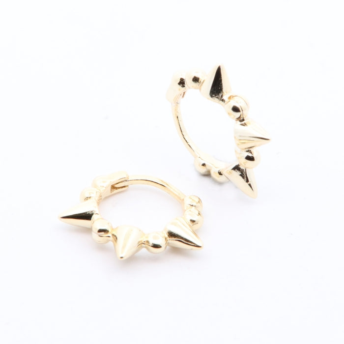 Sunshine Spiked Huggie Hoop Earrings