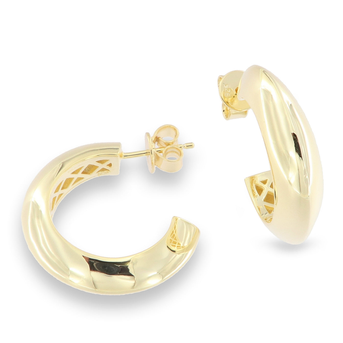 Sunshine Edgy Curved Stud Hoop Earrings - John Ross Jewellers