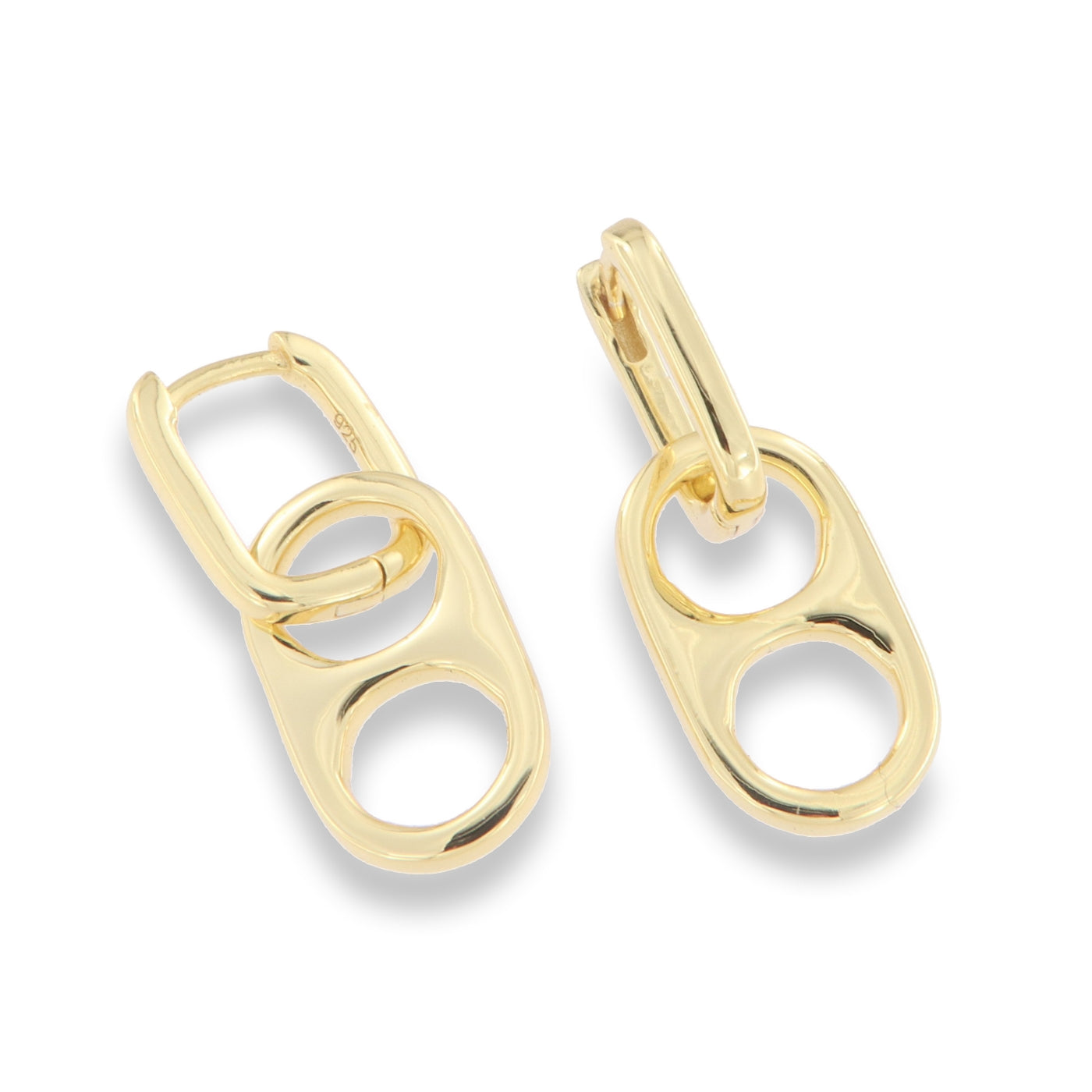 Sunshine Huggie Hoop Earrings with Anchor Link Charm - John Ross Jewellers