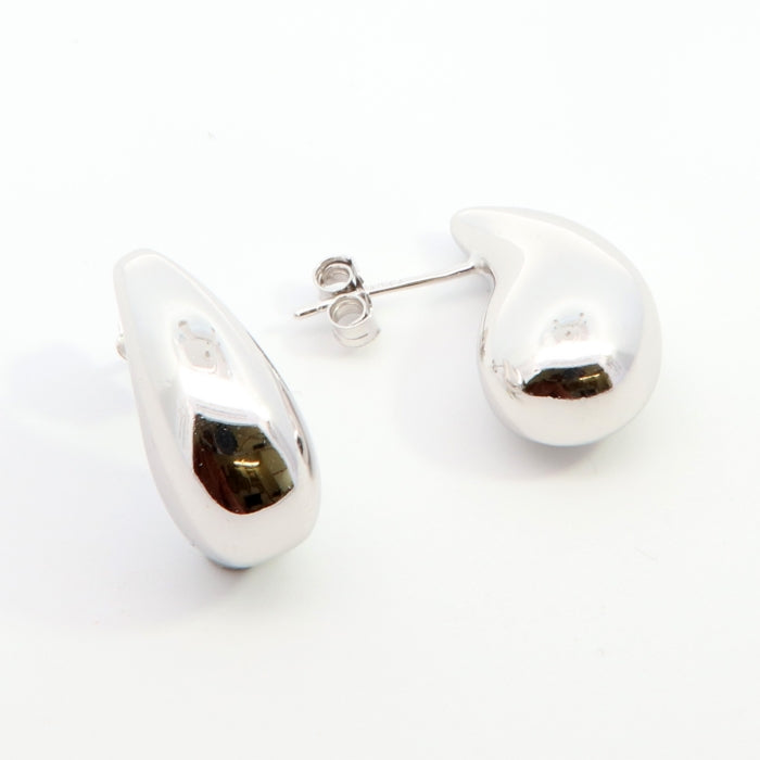 Silver Teardrop Drop Earrings