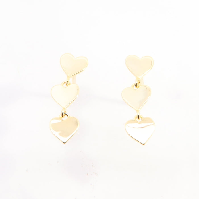 Sunshine Three Hearts Drop Earrings - John Ross Jewellers