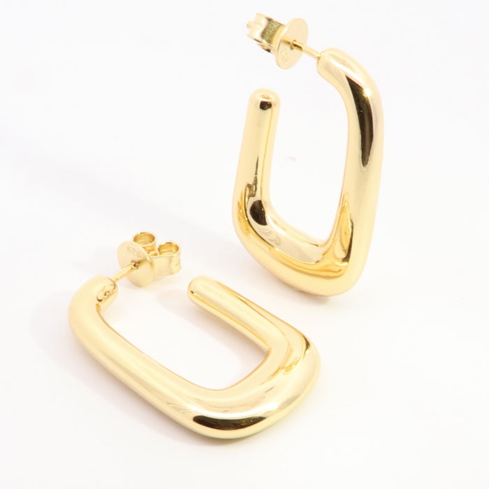 Sunshine Rectangular Chunk Hoop Earrings