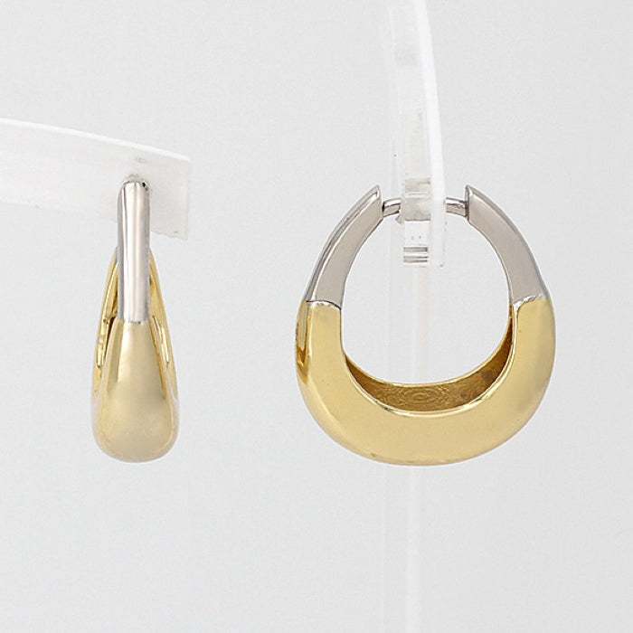 Sunshine Two Tone Handbad Hoop Earrings