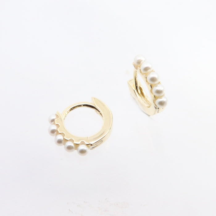 Sunshine Pearl Huggie Hoop Earrings - John Ross Jewellers