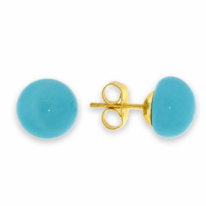 Sunshine Faux Turquoise Stud Earrings | 8mm