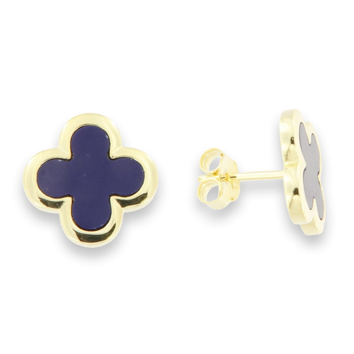 Sunshine Lapis Lazuli Quatrefoil Stud Earrings