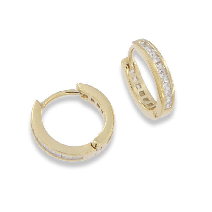 Sunshine CZ Hoop Earrings | Channel Set