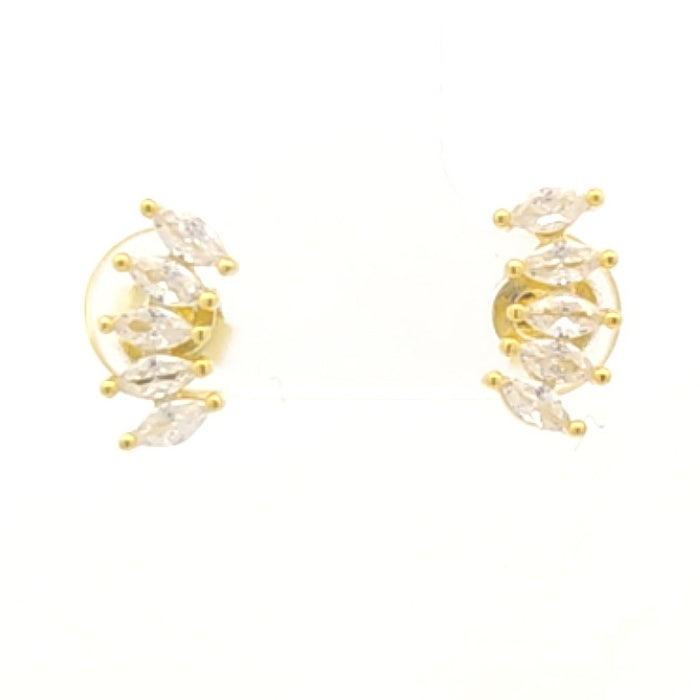 Sunshine CZ Fan Stud Earrings