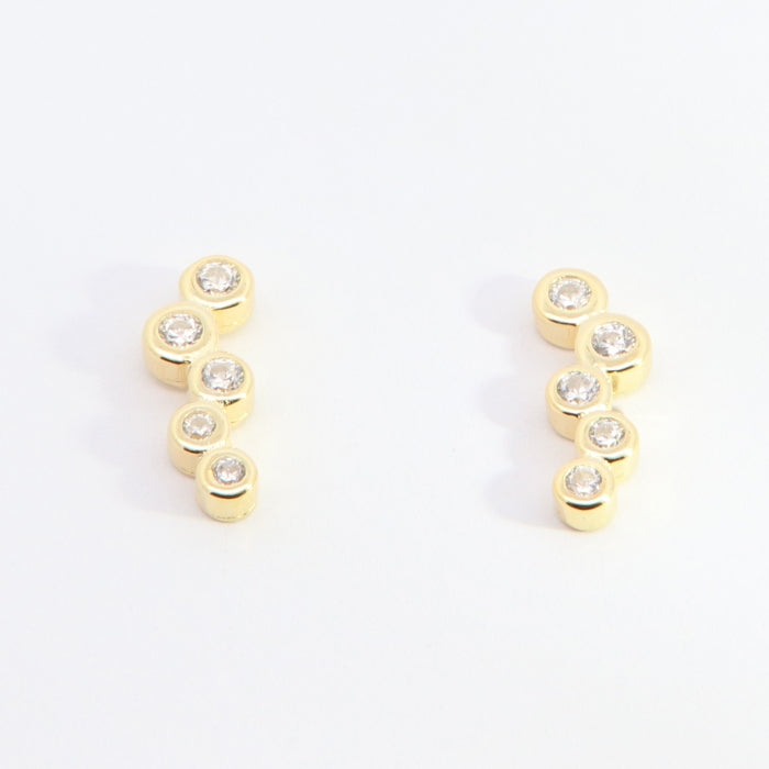 Sunshine CZ Raindrop Climber Stud Earrings