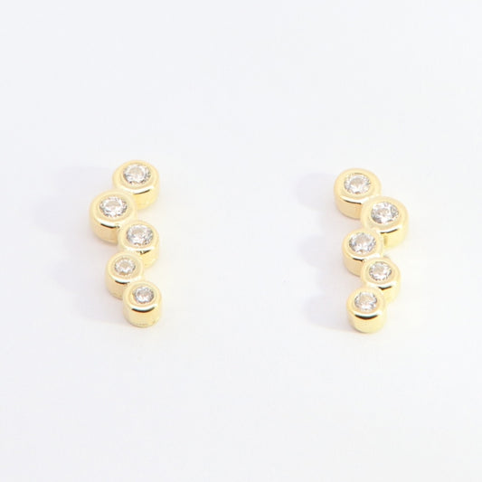 Sunshine CZ Raindrop Climber Stud Earrings