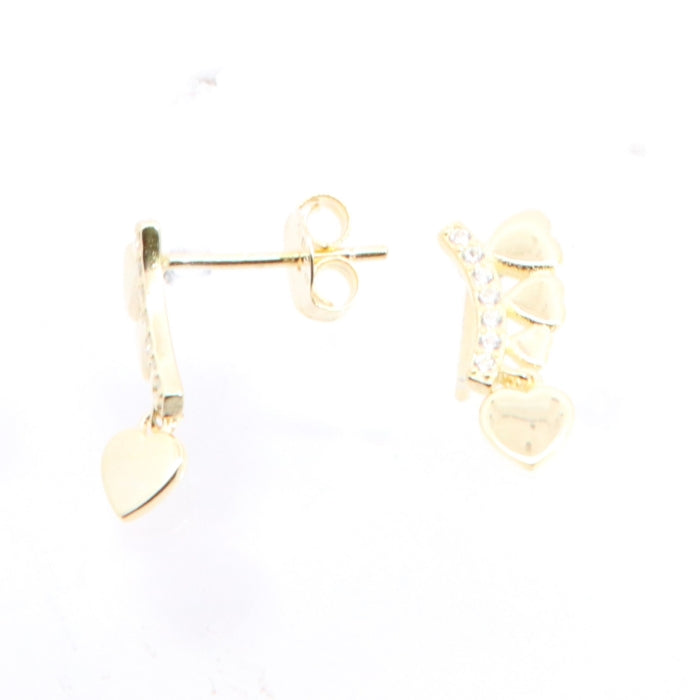 Sunshine CZ Heart Drop Earrings - John Ross Jewellers