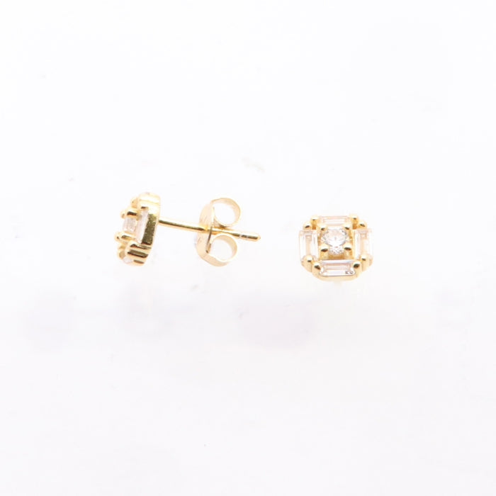 Sunshine Round Cluster CZ Stud Earrings - John Ross Jewellers