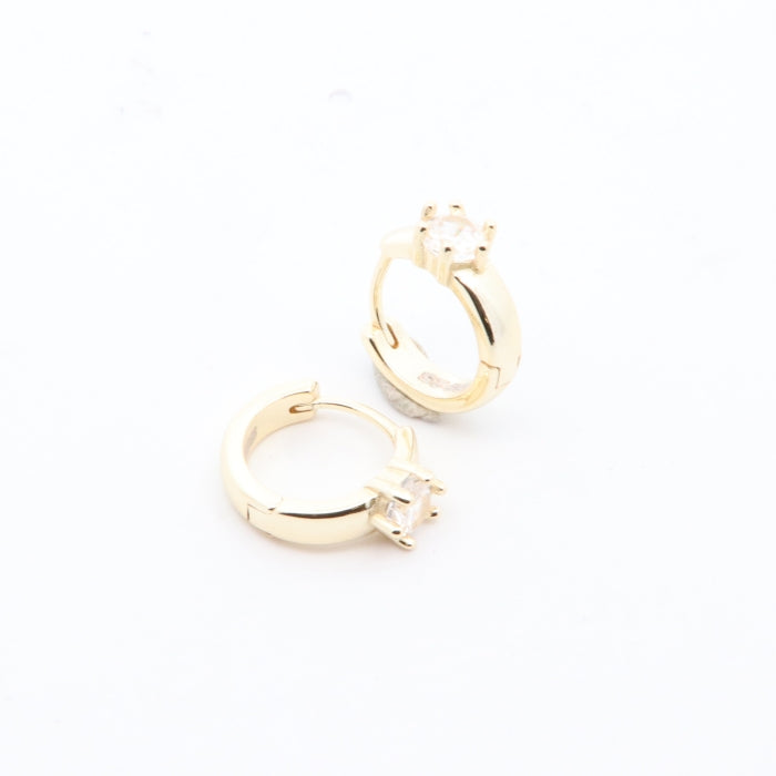 Sunshine 4mm CZ Huggie Hoop Earrings