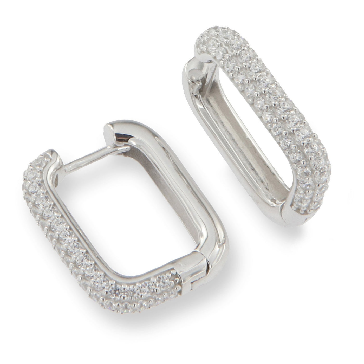 Silver Ombré Hoop Earrings | White 20mm - John Ross Jewellers