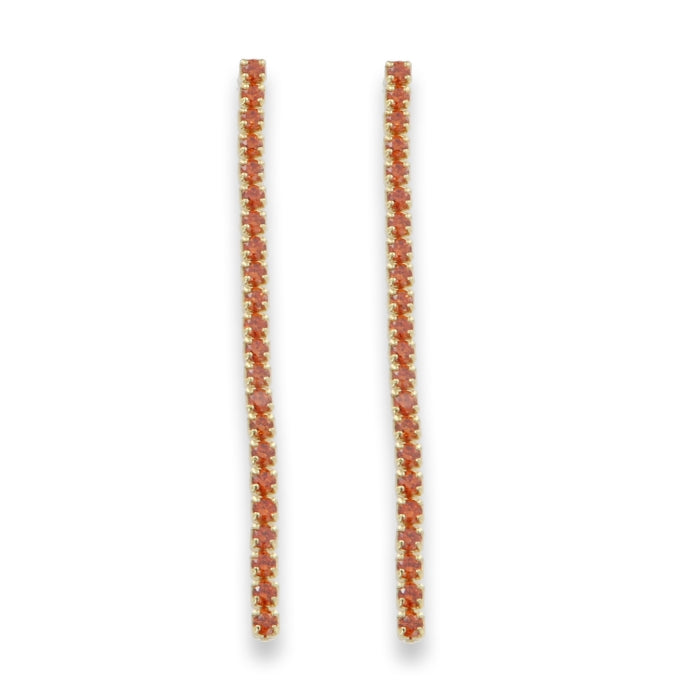 Sunshine Orange CZ Tennis Drop Earrings - John Ross Jewellers