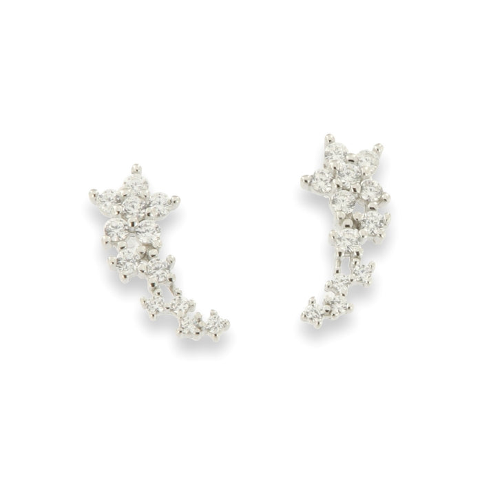 Silver CZ Shooting Star Stud Earrings - John Ross Jewellers