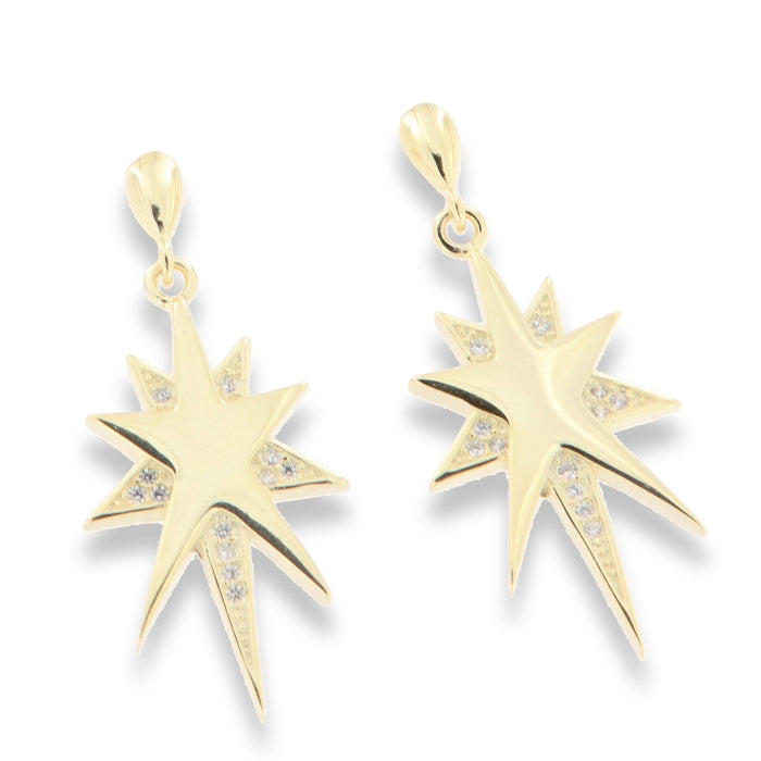 Sunshine CZ Star Drop Earrings