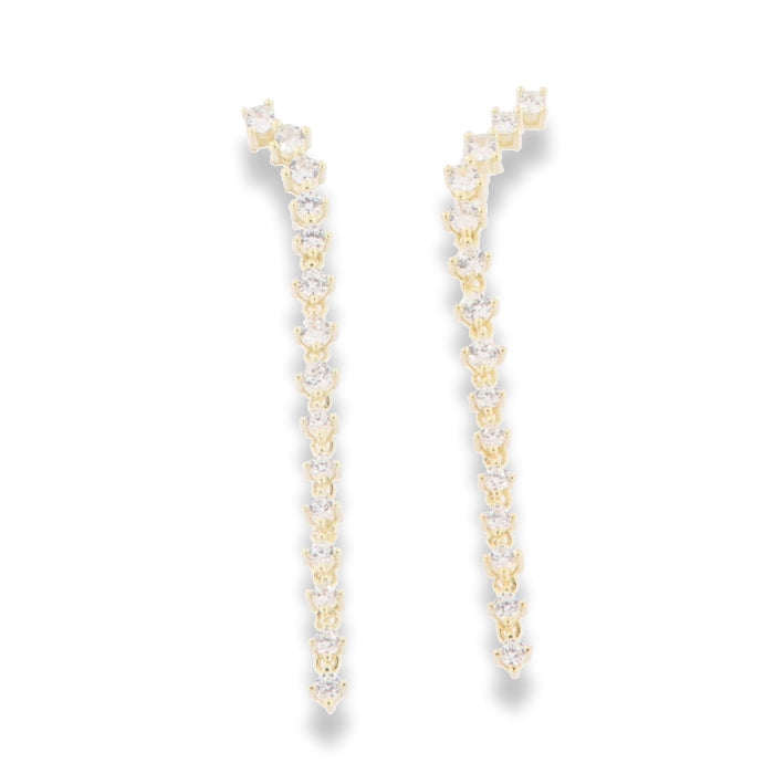 Sunshine CZ Long Drop Earrings