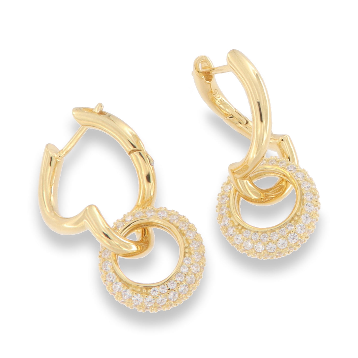 Sunshine Pavé Twist Hoop Drop Earrings - John Ross Jewellers