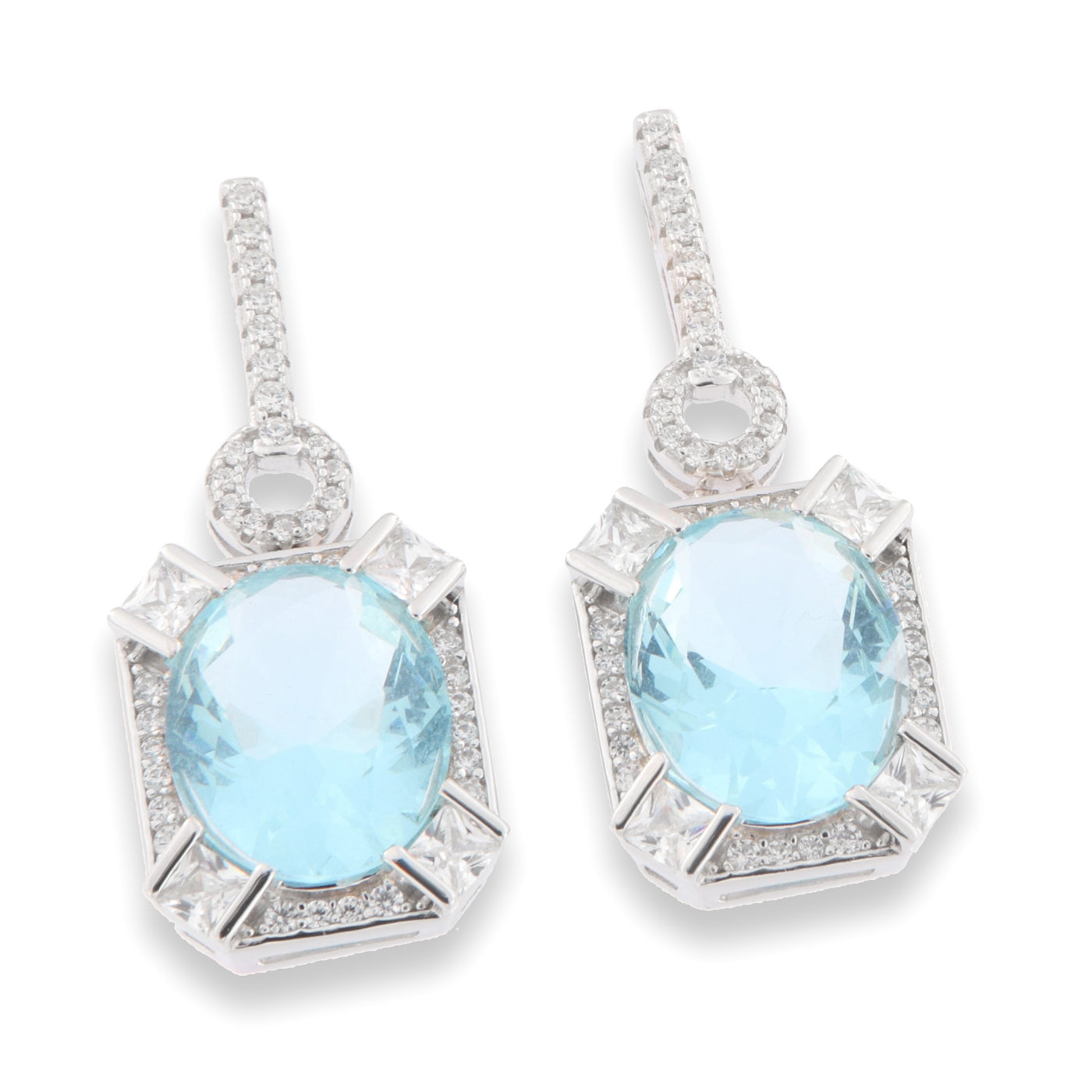Silver Imogen Drop Earrings | Aqua Blue - John Ross Jewellers