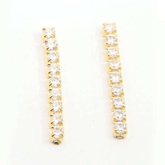 Sunshine CZ Long Drop Earrings