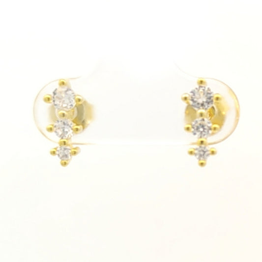 Sunshine Trilogy Climber Stud Earrings