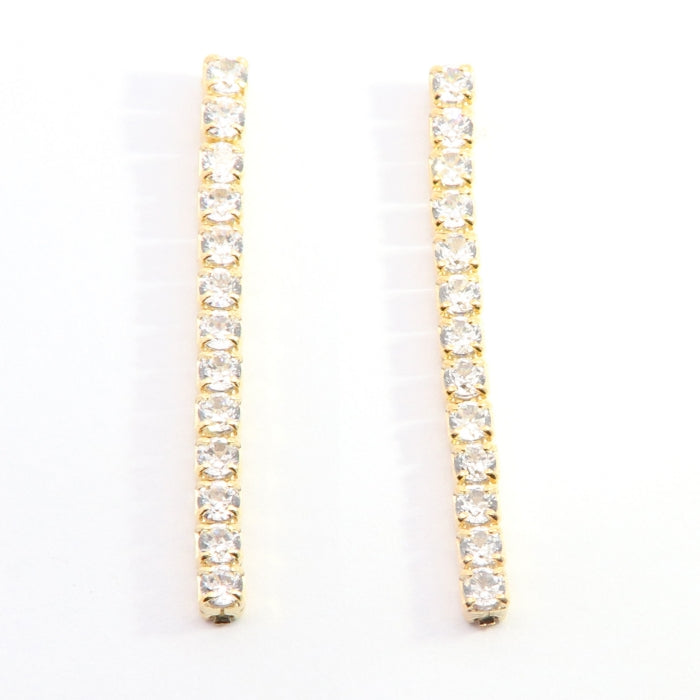 Sunshine CZ Long Drop Earrings