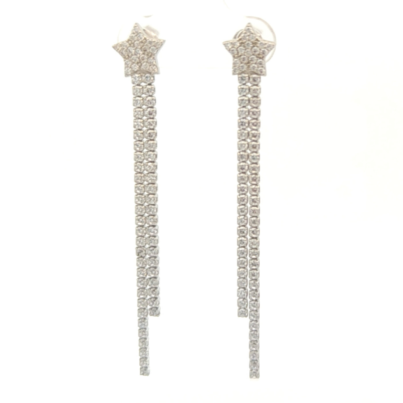 Silver Abigail Star Drop Earrings - John Ross Jewellers