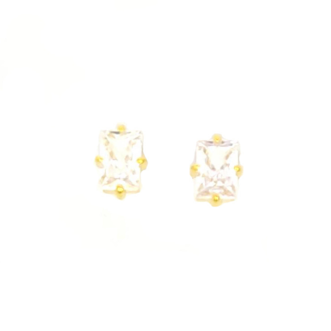 Sunshine Radiant CZ Stud Earrings | 6mm x 4mm - John Ross Jewellers