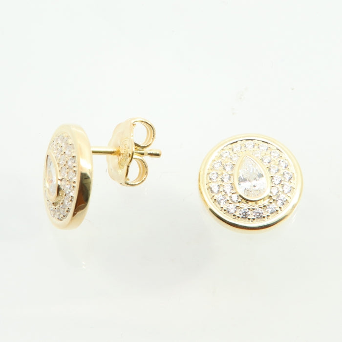 Sunshine Oval CZ Cluster Stud Earrings