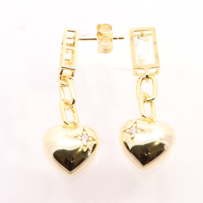 Sunshine Chained to My Heart CZ Drop Earrings