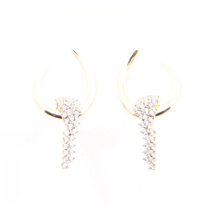 Sunshine Unique CZ Drop Earrings by Comero featuring sparkling cubic zirconia stones and elegant drop design.
