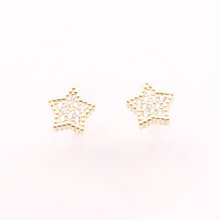 Sunshine Pretty CZ Star Stud Earrings - John Ross Jewellers