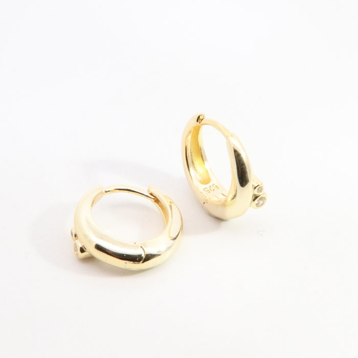Sunshine CZ Huggie Hoop Earrings | 13mm