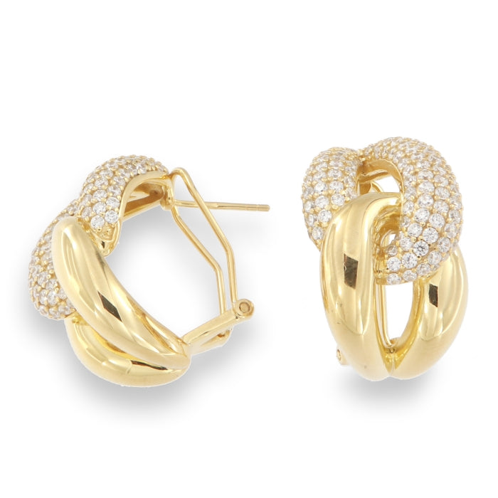 Sunshine Super Chunky CZ Link Earrings - John Ross Jewellers